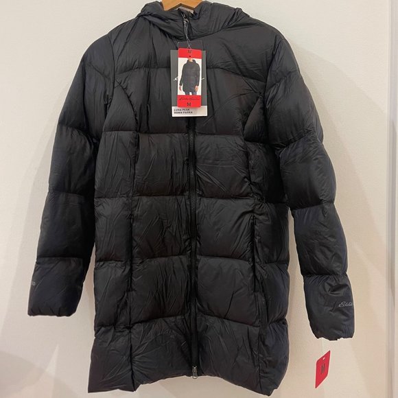 Eddie Bauer Jackets & Blazers - Eddie Bauer Jacket Coat Luna Peak Down Parka Puffer Hooded Size M Black 550 Fill